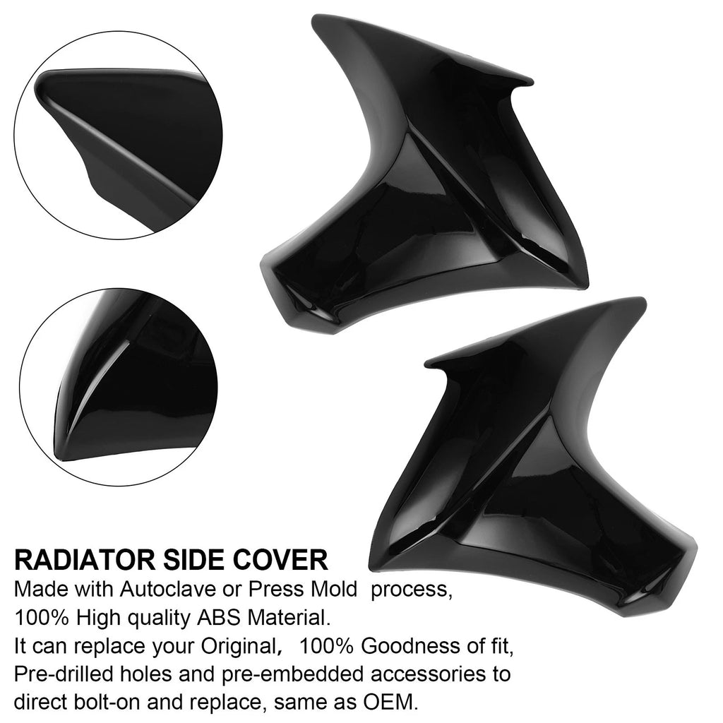 Radiator Side Cover Fairing Panels for Kawasaki ER6N (2012–2016) Gloss Black
