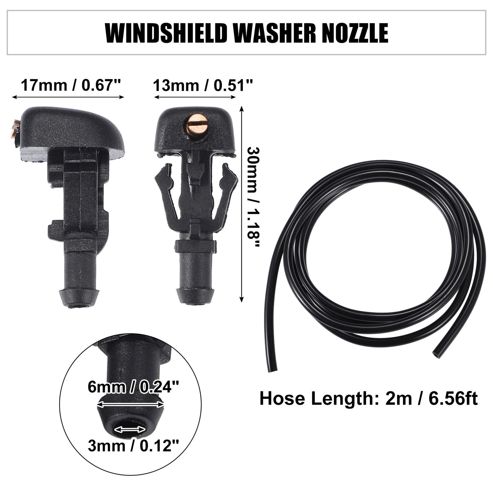 Set of 2 Windshield Washer Nozzles for Ford Crown (No. 3W7Z17603AA)