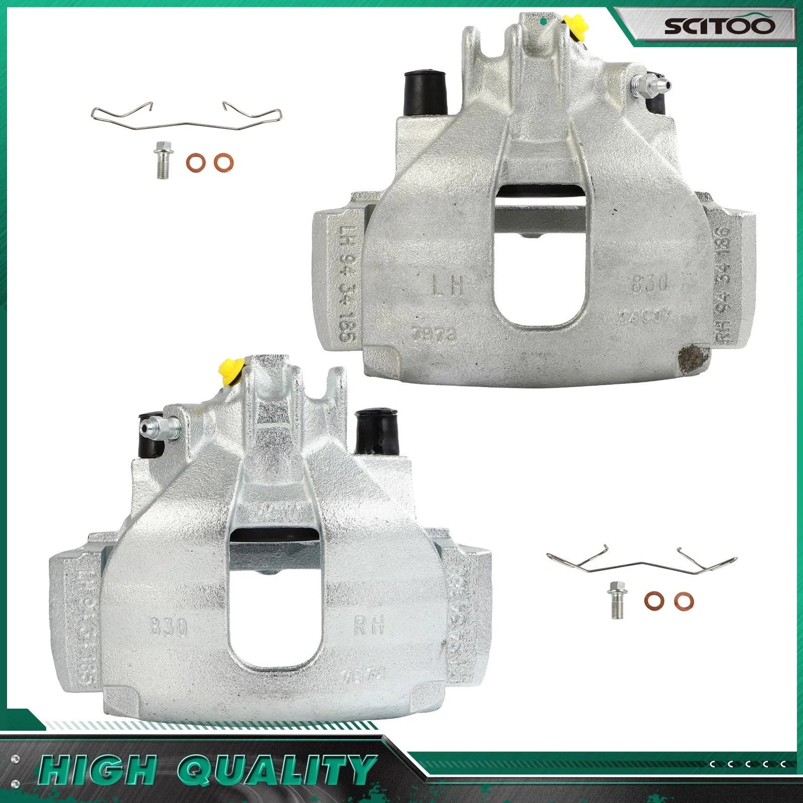 Front Pair Brake Calipers w/ Bracket for Volvo S80 (1999–2006), V70 (2001–2007)