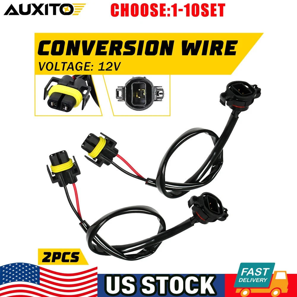 Set of 2 Pigtail Sockets for Fog Lamps Retrofit (PSX24W to H11)