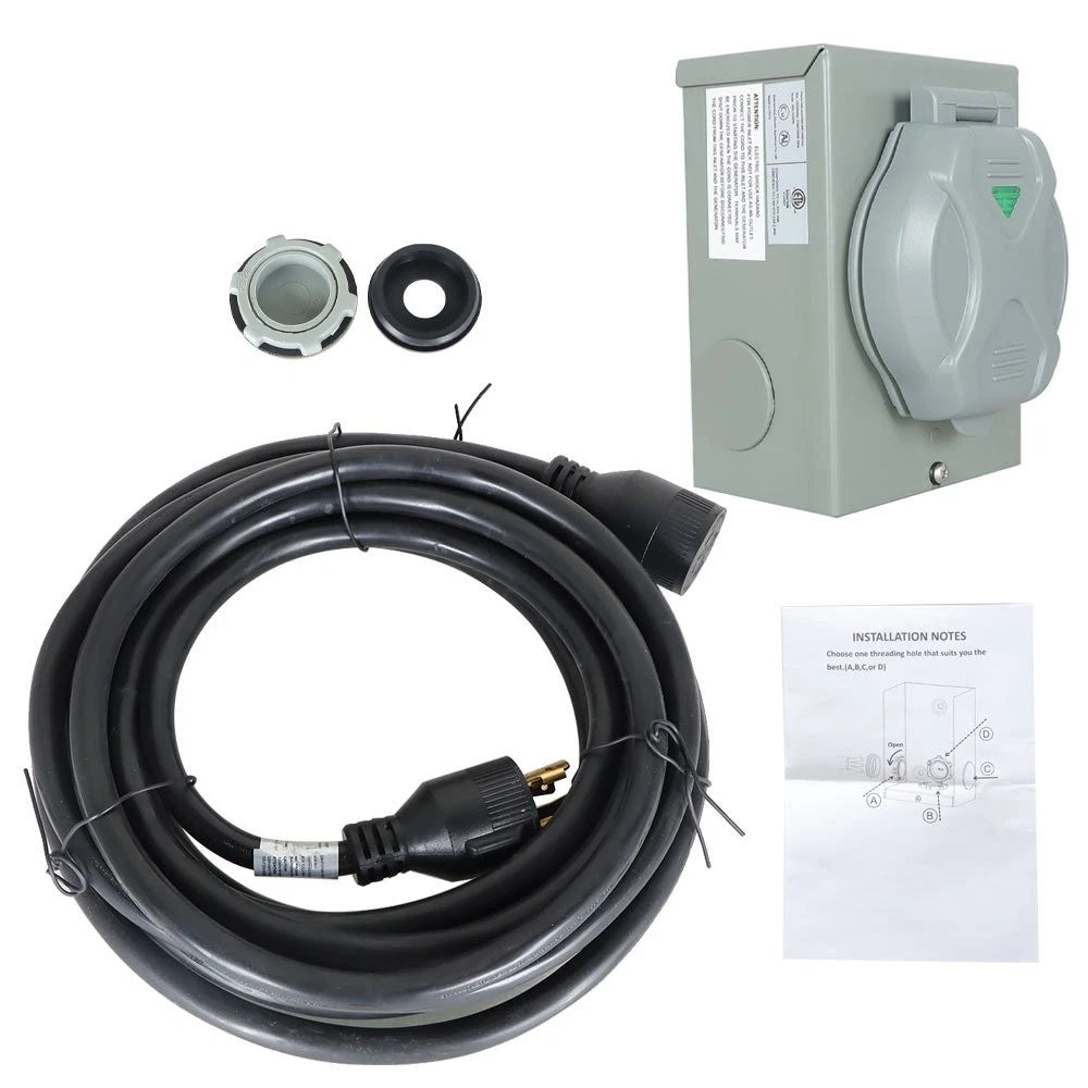 Set of 4 Generator Cords 30 Amp 25 FT NEMA L14-30P/L14-30R