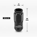 20Pcs Closed End Acorn Lug Nuts for J2 (M12x1.5) Black