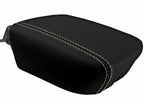 Leather Console Lid Armrest Cover for Hyundai Equus (2010–2013) Beige Stitch