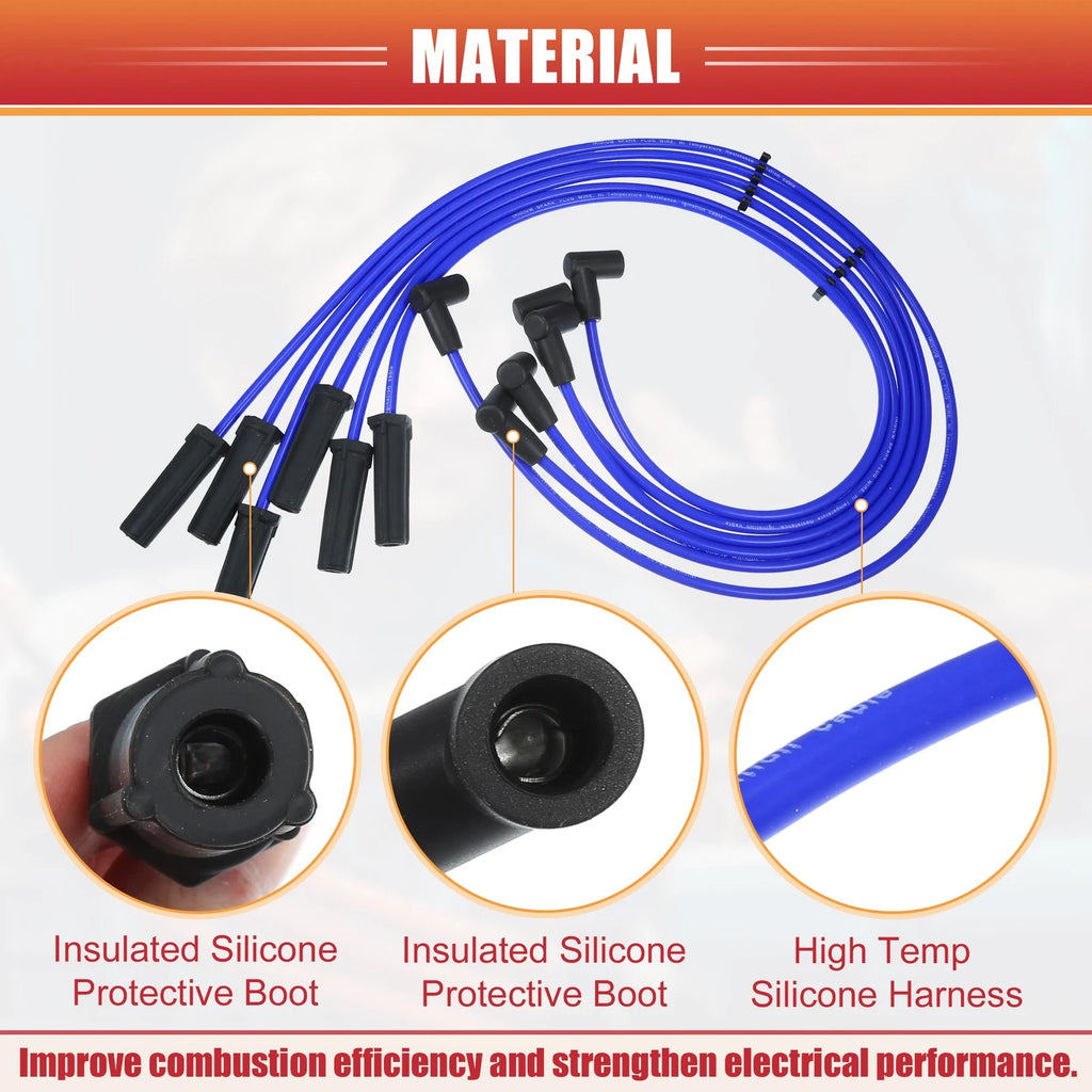 6X Spark Plug Wire Ignition Coil Cable No.12192468 for Chevrolet Impala 