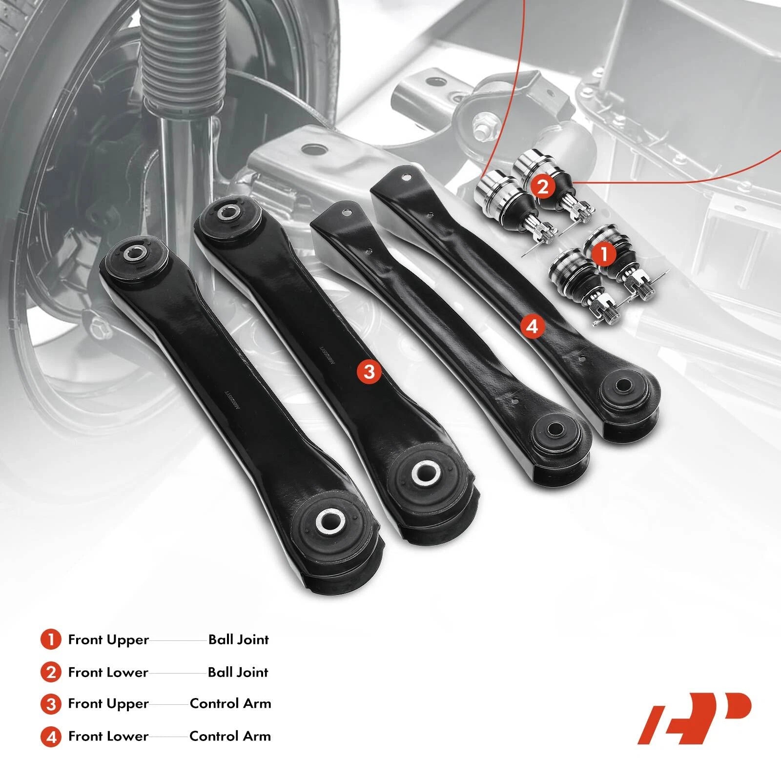 8x Front Control Arm with Ball Joint for Jeep Grand Cherokee (1993–1998)