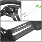 NRG Reinforced RST-018R 35cm Deep Dish Leather Grip Steering Wheel for Universal (2010–2023)