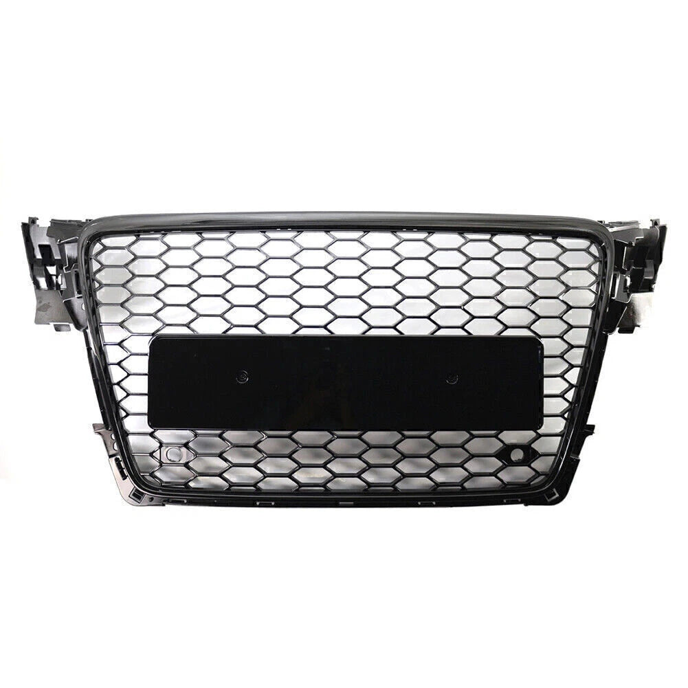 Black RS Honeycomb Mesh Front Hood Bumper Grille for Audi A4 B8 (2009–2012)