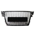 Black RS Honeycomb Mesh Front Hood Bumper Grille for Audi A4 B8 (2009–2012)