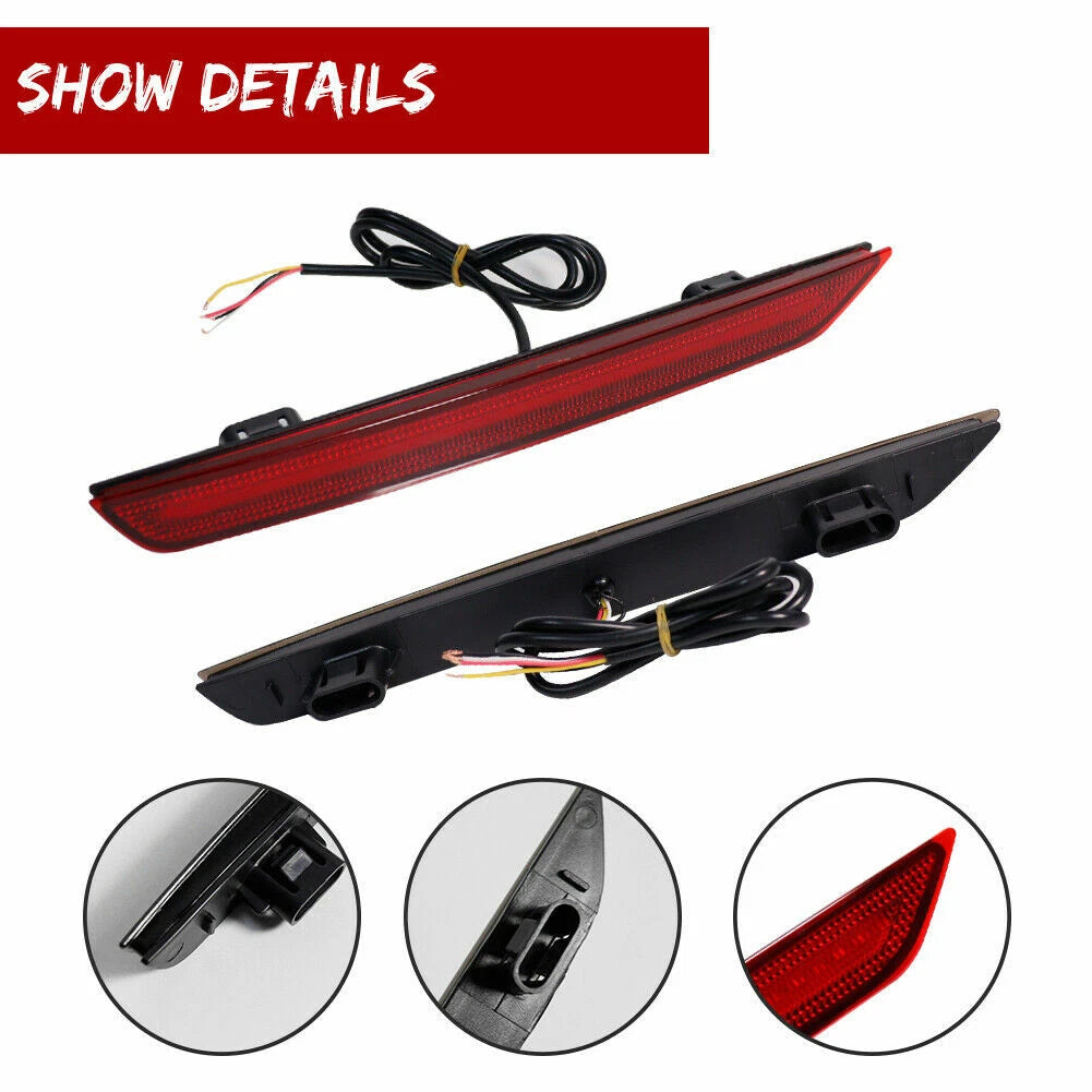 Red LED Rear Bumper Reflector Tail Lights for Honda Odyssey (2011–2017)