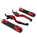 Red Extendable Brake Clutch Levers Grip Set for Kawasaki ZX6R (2005-2023)