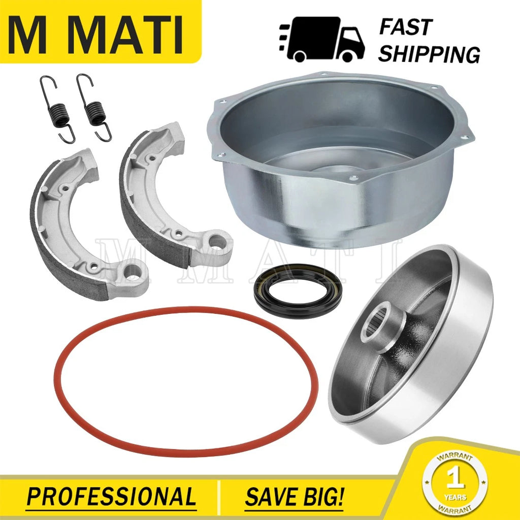 Rear Brake Drum Hub Cover Kit w/ Brake Shoes for Yamaha Bruin 250 350 (2004–2006)