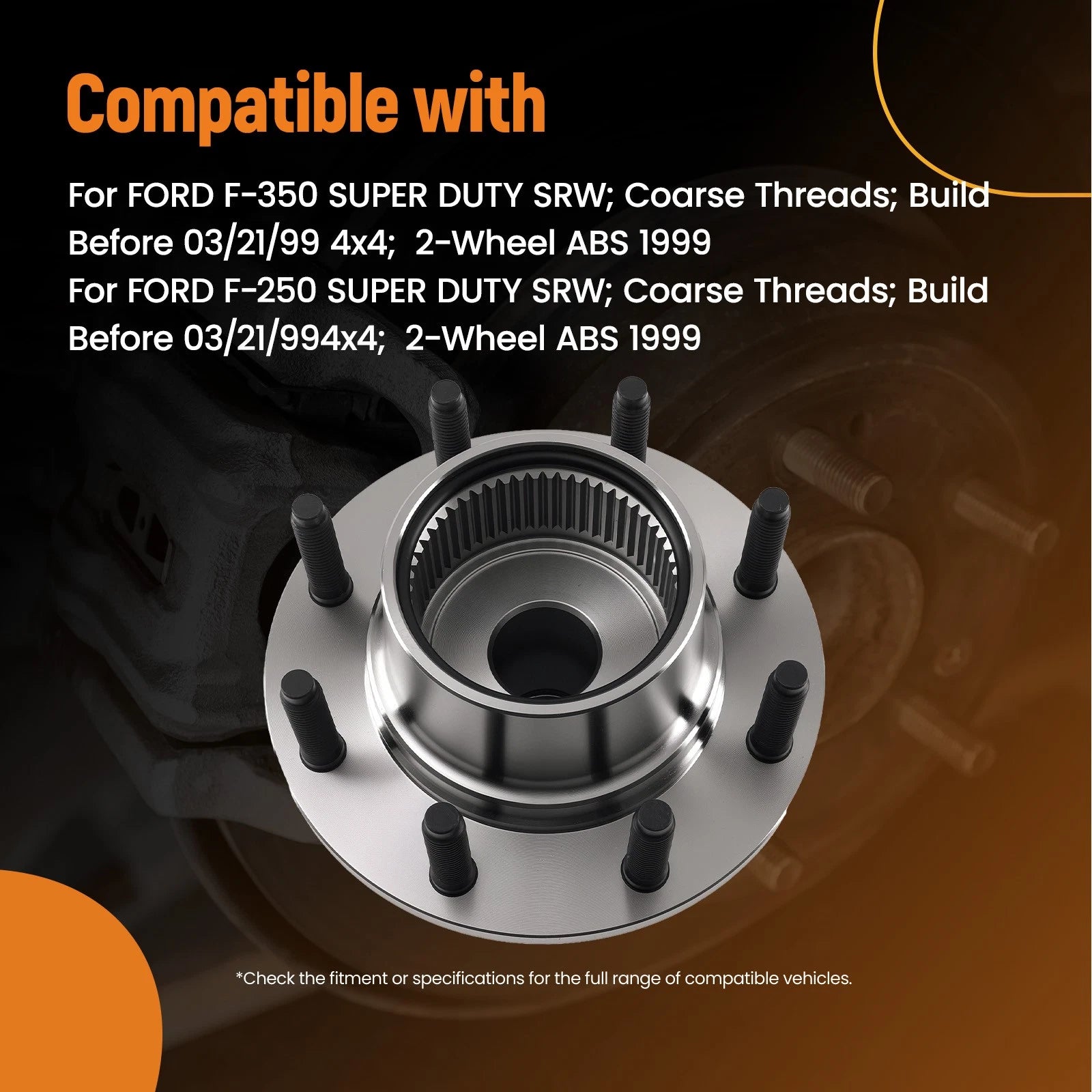 Front Wheel Bearing Hub Assembly for Ford F-250/F-350 Super Duty (1999) 515076 4WD