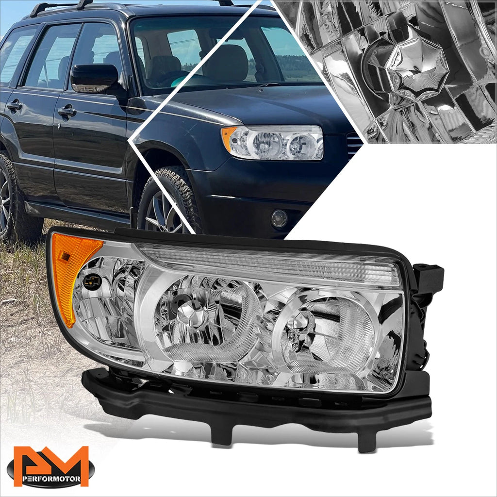 OE Style Chrome/Amber Headlight for Subaru Forester (2006–2008)