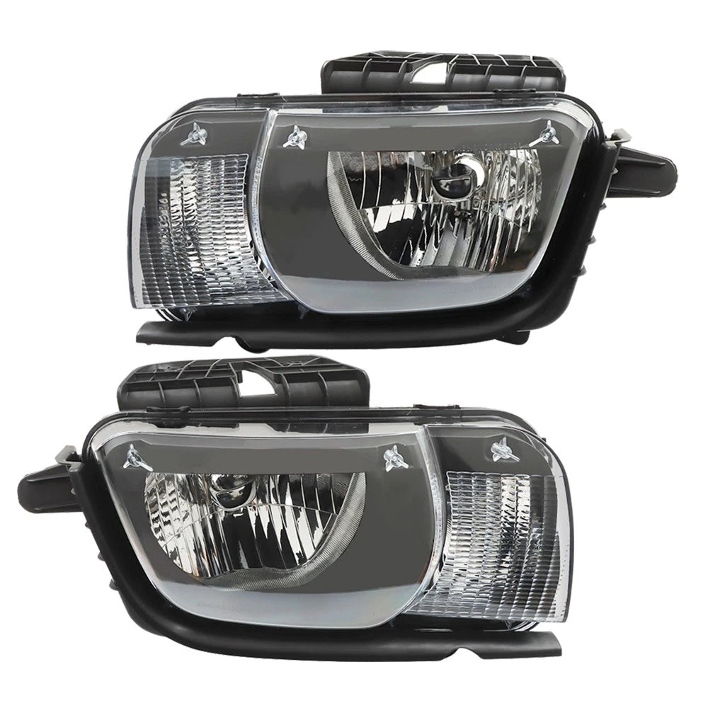 Set of 2 Front Headlight Assemblies for Chevy Camaro (2010–2013) Clear Lens