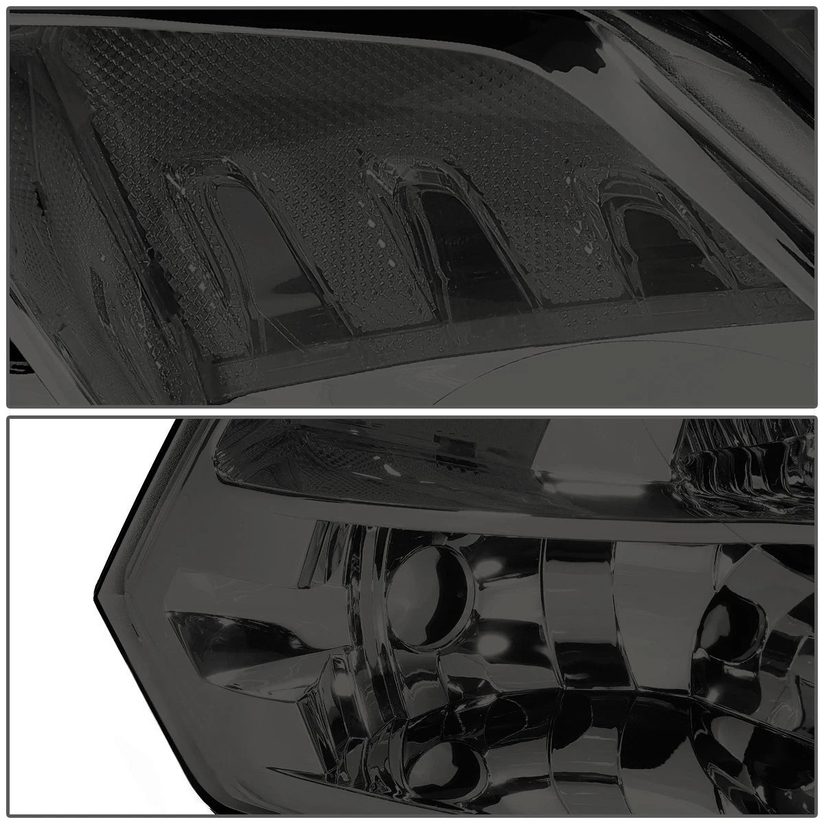 Smoked Housing Clear Side Quad Headlight Set for Dodge Ram Pickup (2009–2018)
