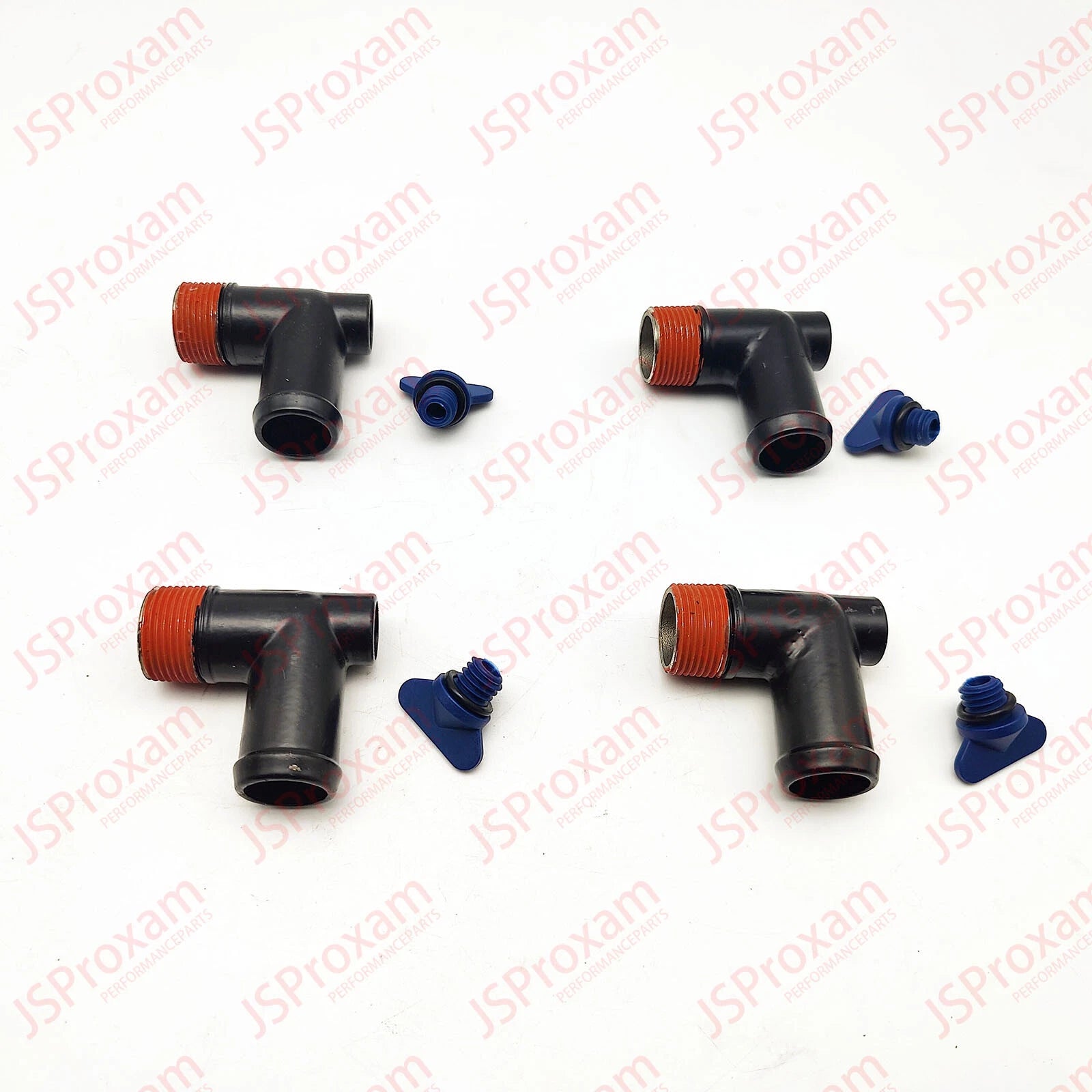 Set of 4 Drain Plug Elbow Stainless for MerCruiser Exhaust Manifold (90 Degree)