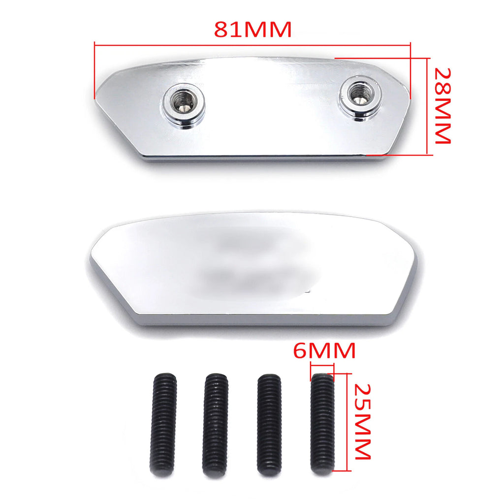 Chrome Mirror Block Off Base Plates for Suzuki GSX-R 1000 (2017–2021)