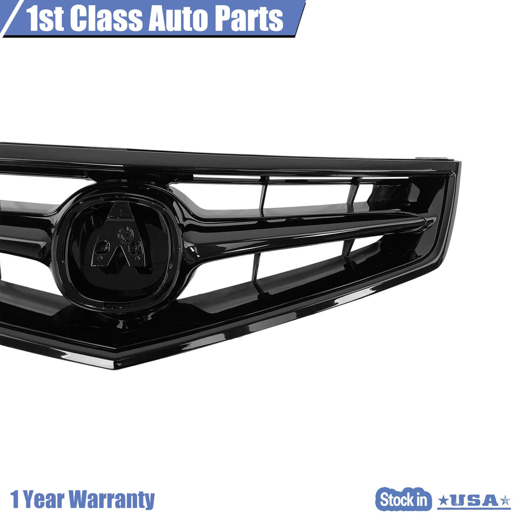 Front Bumper Grille for Acura TSX (2006-2008) - Gloss Black Molding