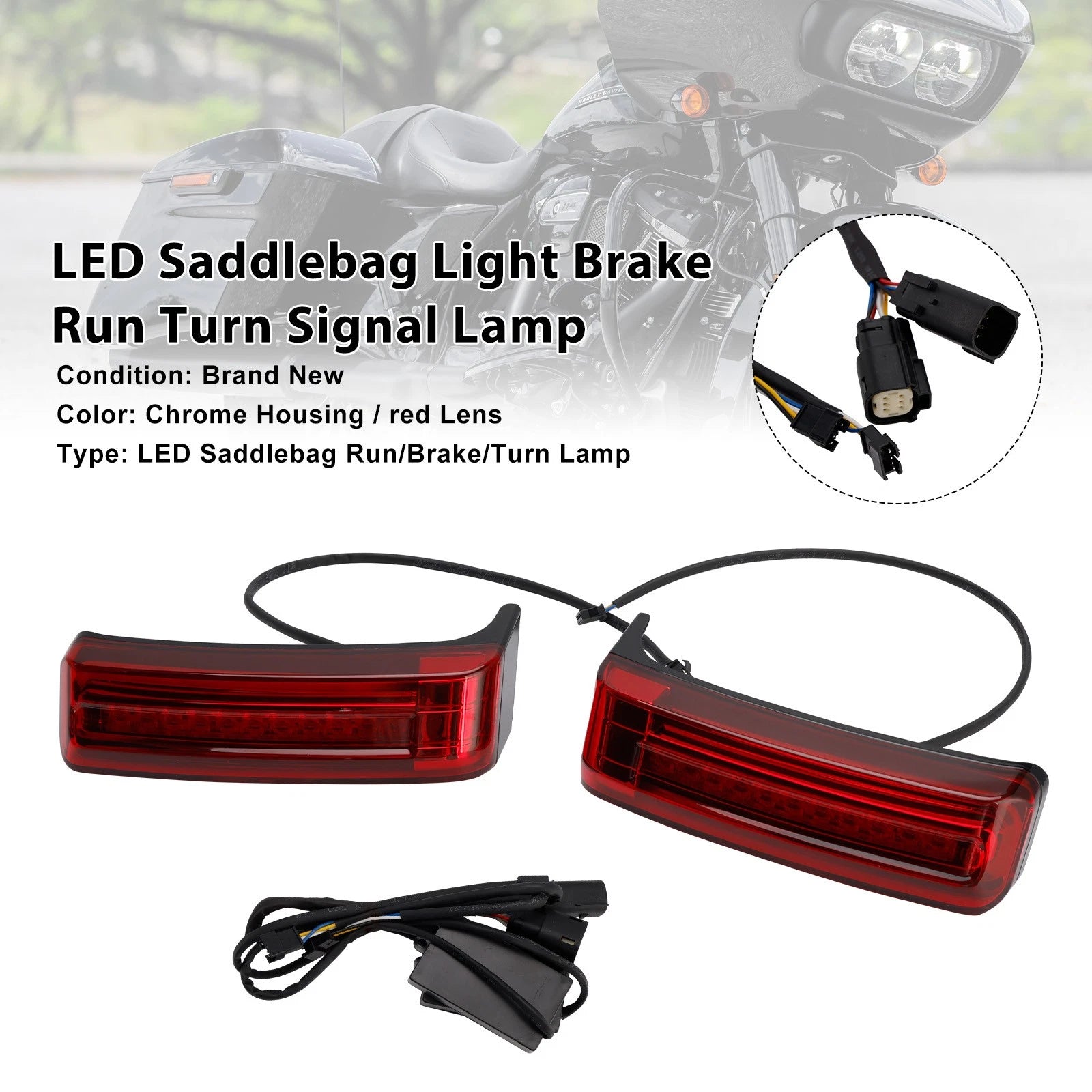 Saddlebag Light Brake Run Turn Signal Lamp for Harley Touring Road Glide (2014–2023)