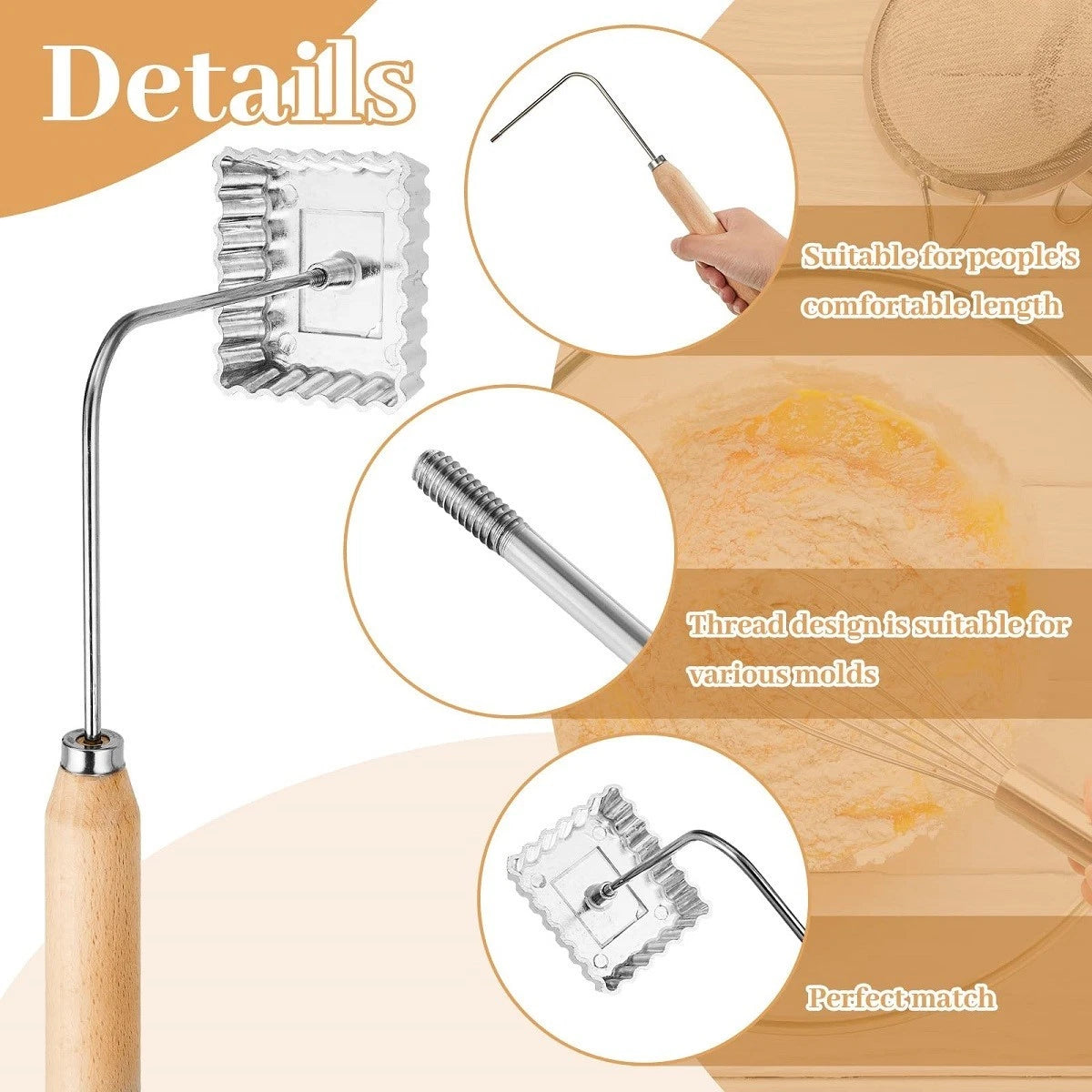 Set of 4 Bunuelos Molding Aluminum Pastry Cookie Crafting Tools