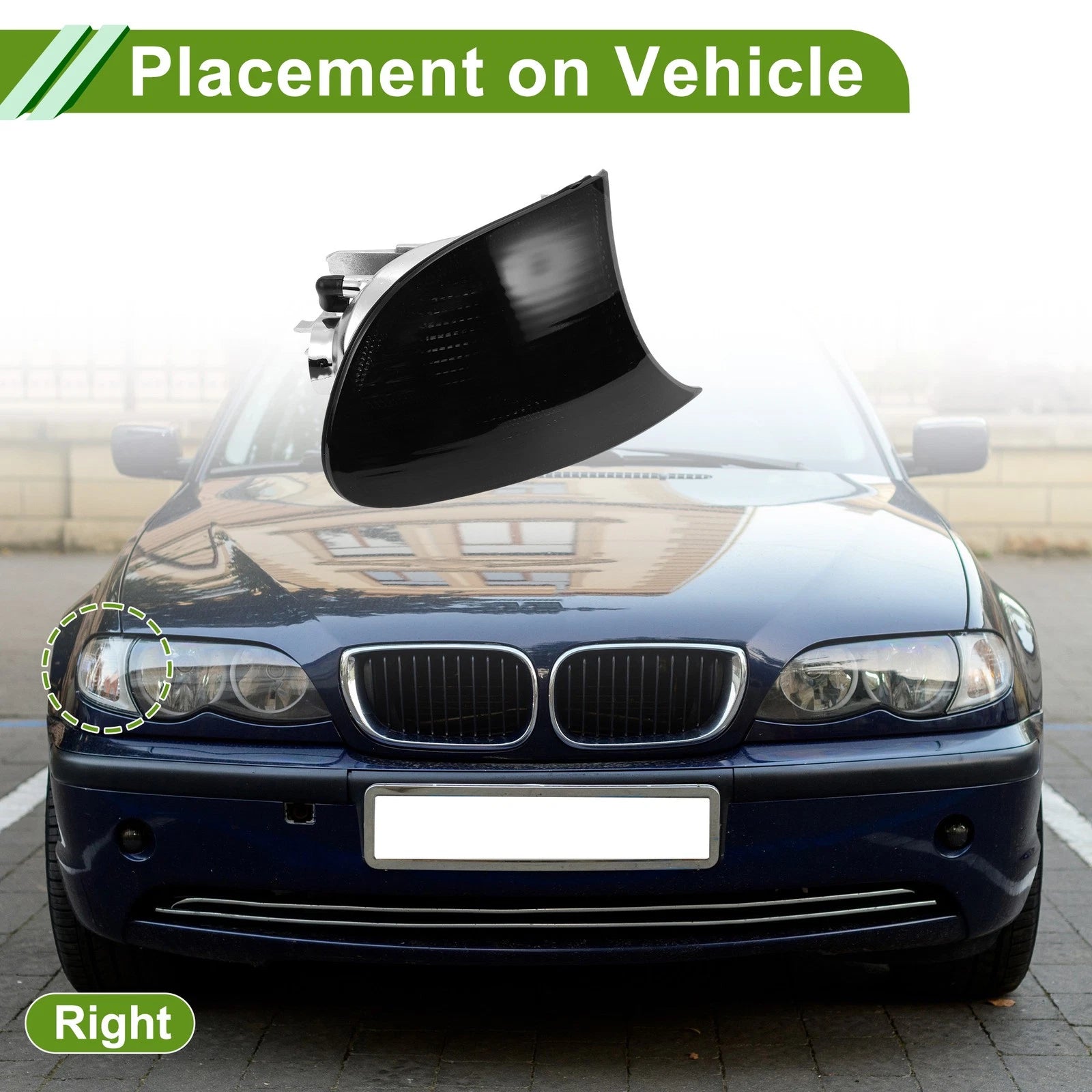 1 Pc Right Corner Signal Light Cover for BMW 3-Series (1999–2001) No. 63126904308