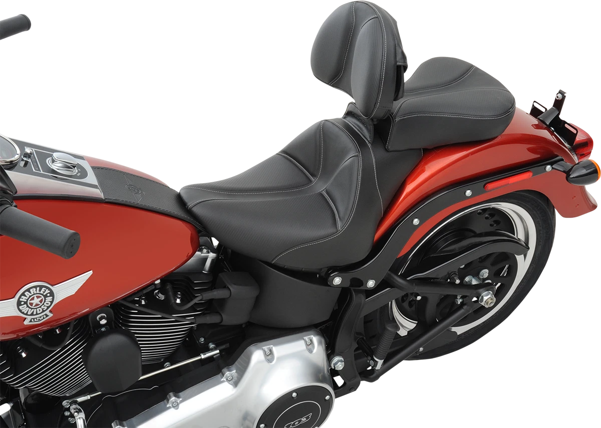 Saddlemen Dominator Solo Seat for Harley FL/FX (w/o Backrest) - Black/Gray