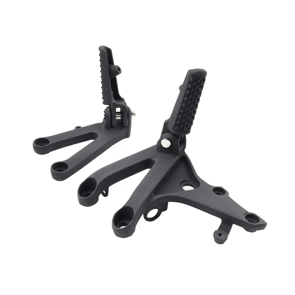 Black Front Driver Footrest Bracket Set for Honda CBR600RR (2007-2024)