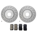 Front Rotors & Akebono EURO Ceramic Brake Pads Kit for Mercedes R230 SL550 (2007–2009)