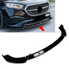 Front Bumper Splitter Spoiler Lip for Mercedes Benz E Class (2024) Black