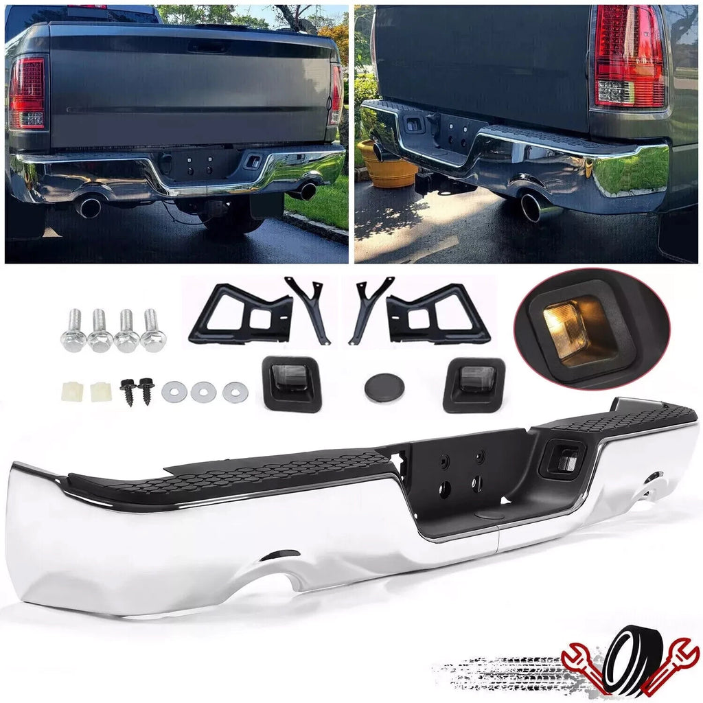 Chrome Rear Step Bumper for Dodge Ram 1500 (2009–2018)
