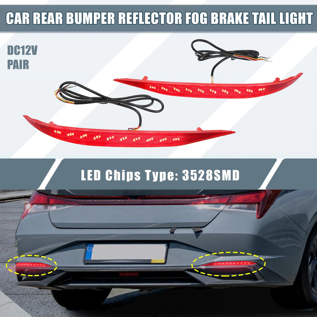 LED Rear Bumper Reflector Brake Tail Turn Signal Light for Hyundai Elantra (2021–2022)