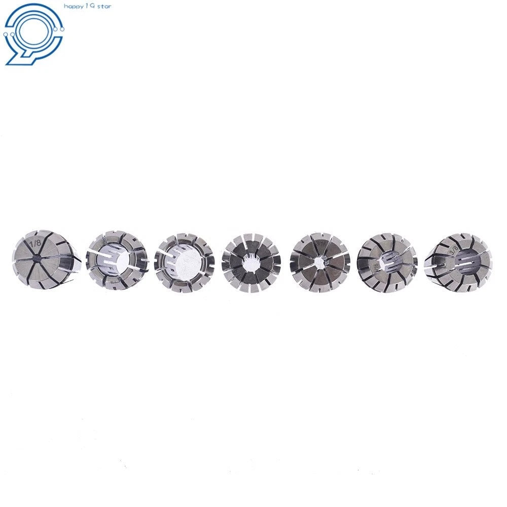 Set of 7 Spring Collets for CNC Workholding (Engraving, Milling, Lathe)