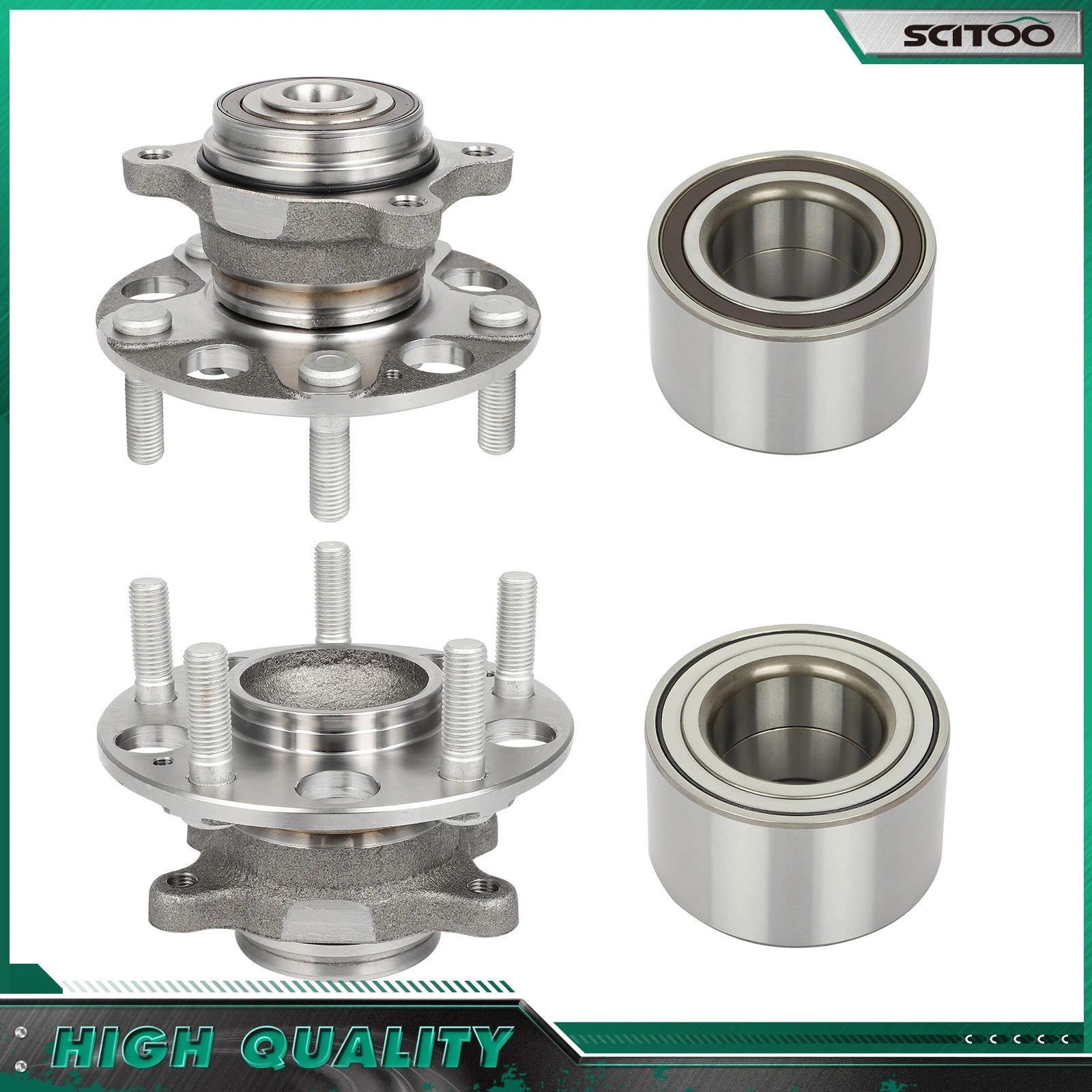 Set of 4 Front Rear Wheel Bearing Hub for Honda Civic (2006–2011)