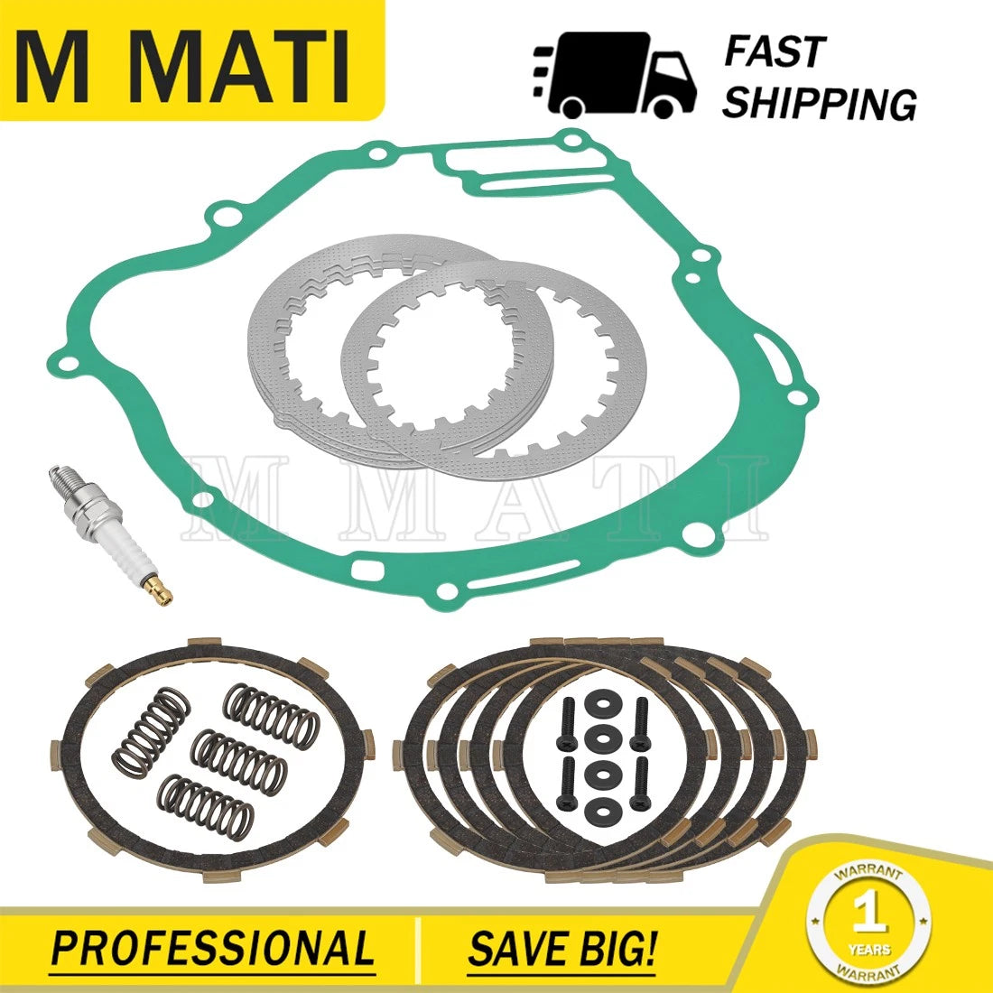Clutch Friction Plates Kit for Yamaha TTR125 TTR125E TTR125L TTR125LE (2000–2023)