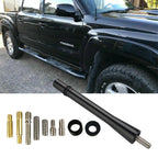 4-Inch Short Antenna for Universal Car (AM/FM) - Black Aluminum