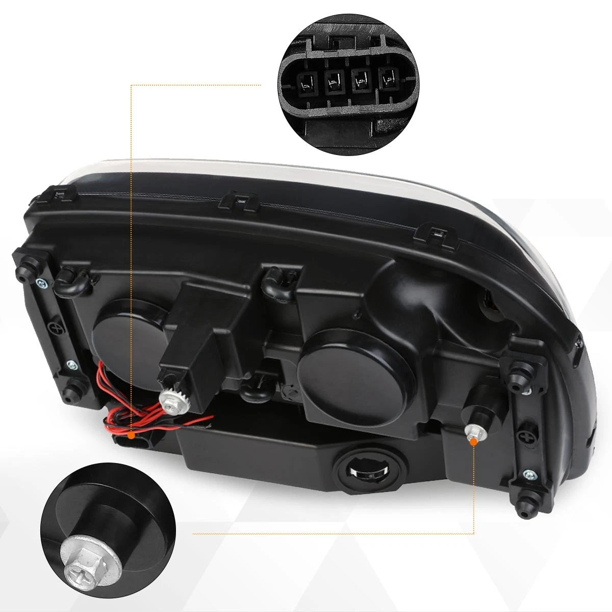 Headlight Replacement for Ford F-150 (2015–2017) Chrome Housing Clear Side