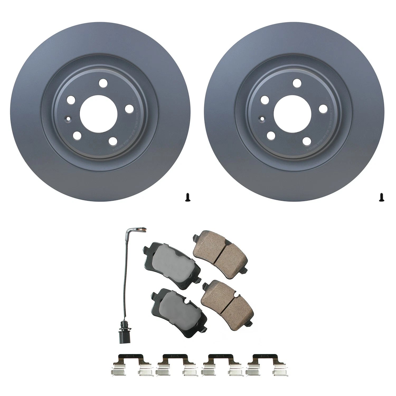 Set of 4 Hella Rear Rotors & Akebono EURO Ceramic Brake Pads for A6 & A7 (2012–2018)