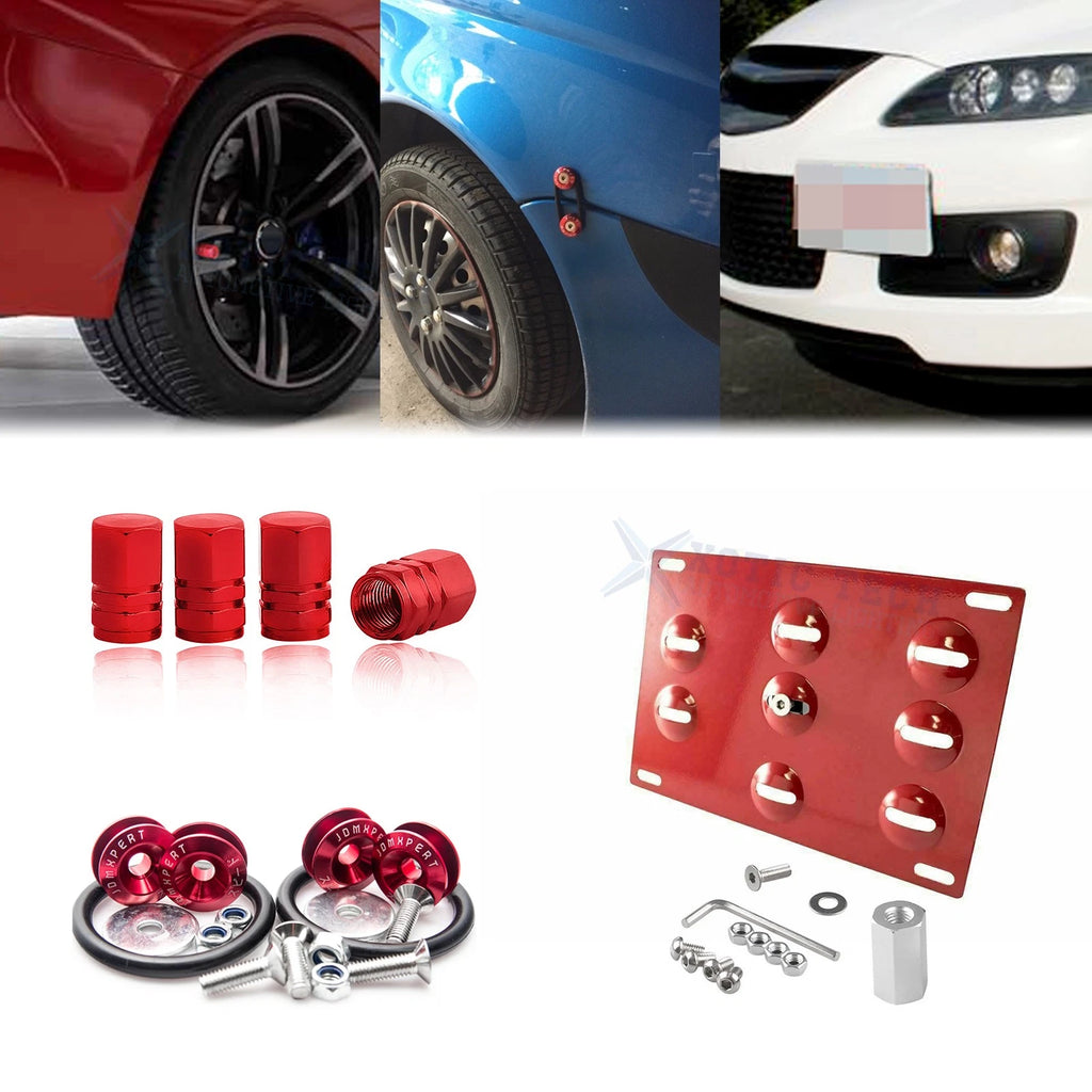 Tow Hook License Plate + Air Valve Cap + Release Fastener for Mazda 6 (2006–2007)