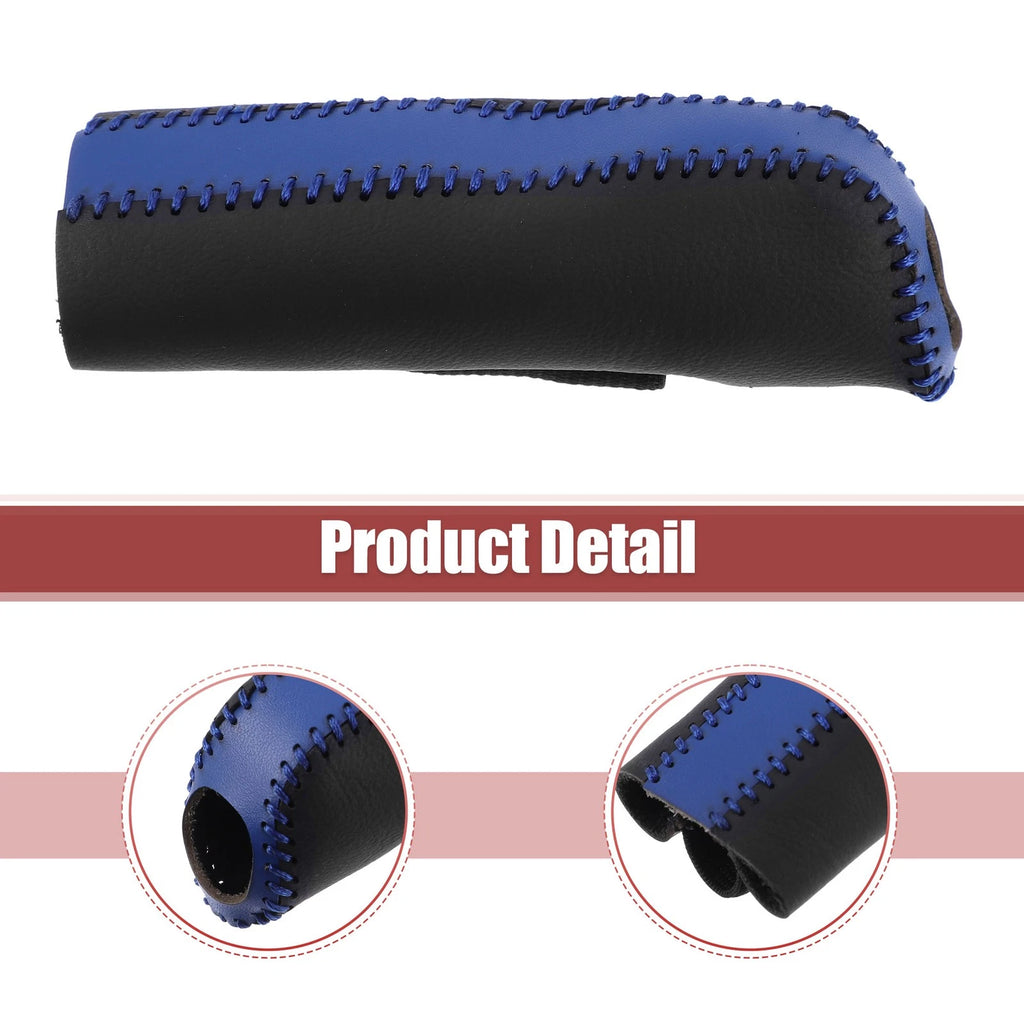 Faux Leather Handbrake Cover for Ford Mustang (2015–2021) Black Blue