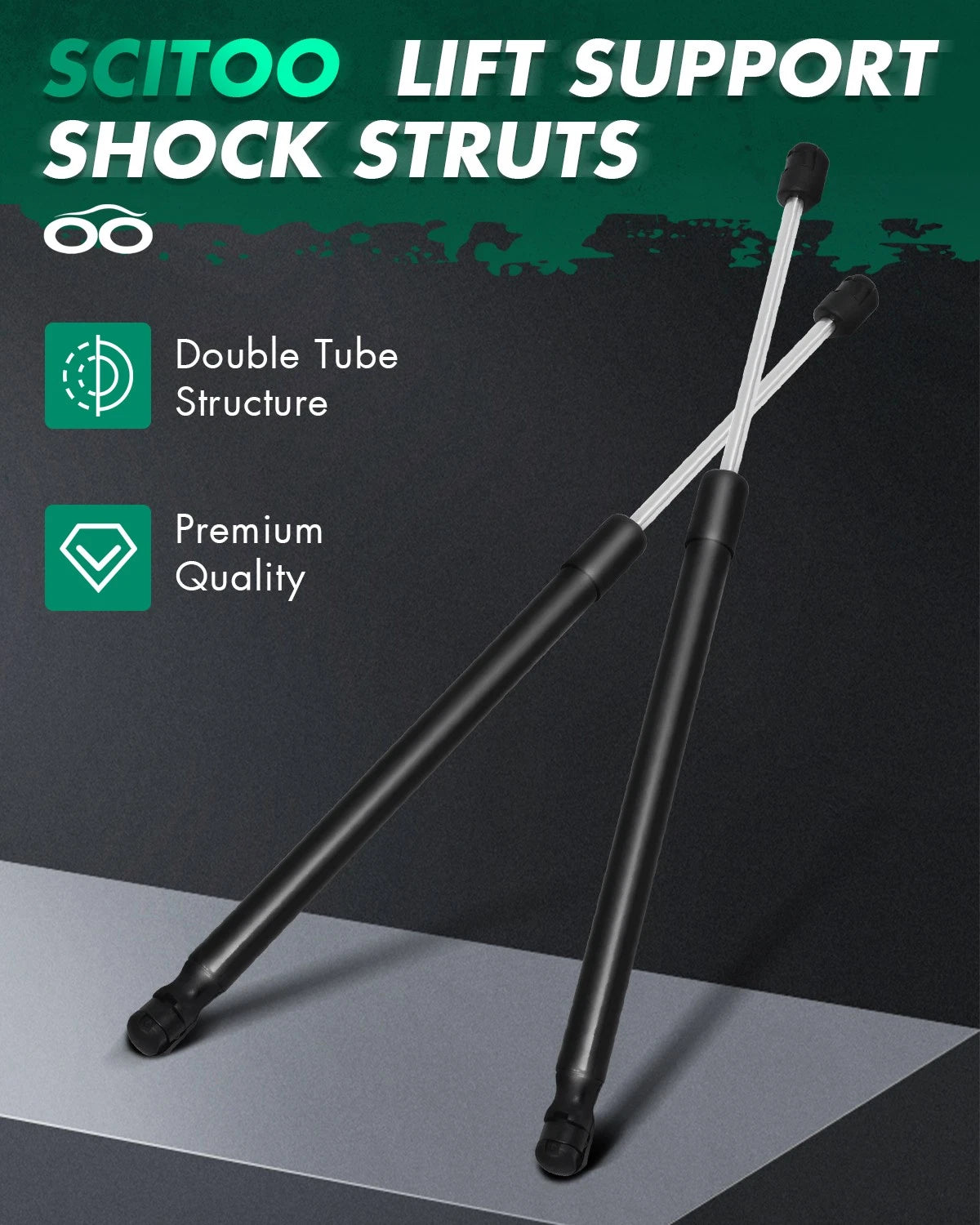 2X Front Hood Lift Supports Gas Spring Strut for Toyota FJ Cruiser (2007–2010)