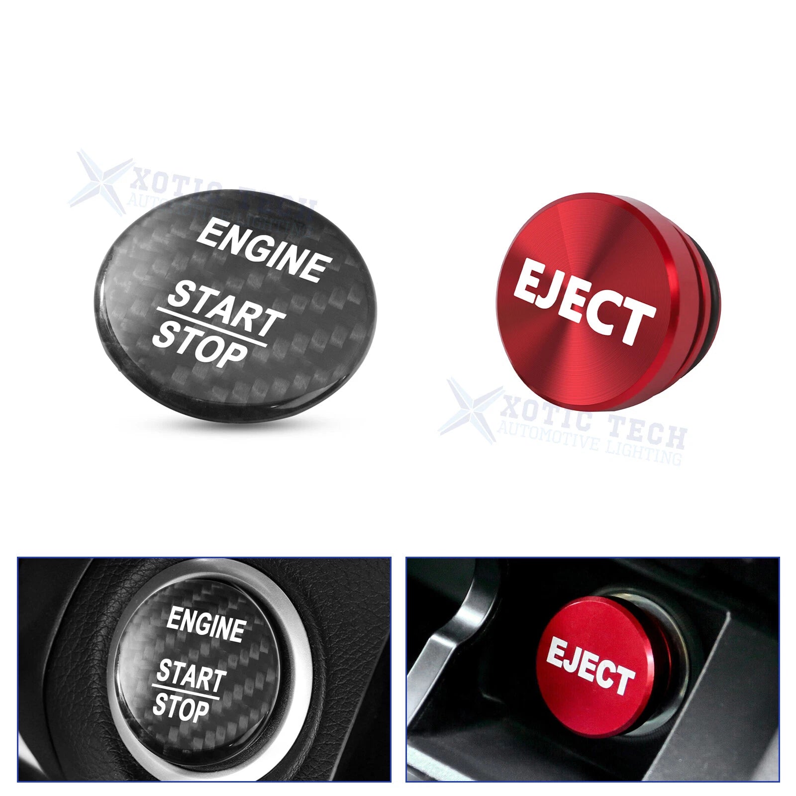 Engine Start + Cigarette Lighter Eject Button Trim for Mercedes (2015–2017)