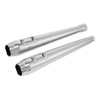 Chrome 4" Megaphone Slip-on Muffler Exhaust Pipes for Harley Road King (2017–2025)