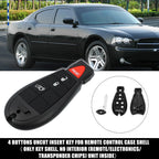 Set of 4 Keyless Entry Remote Key Shell Covers for Dodge Chrysler w/ Blade 734301711272