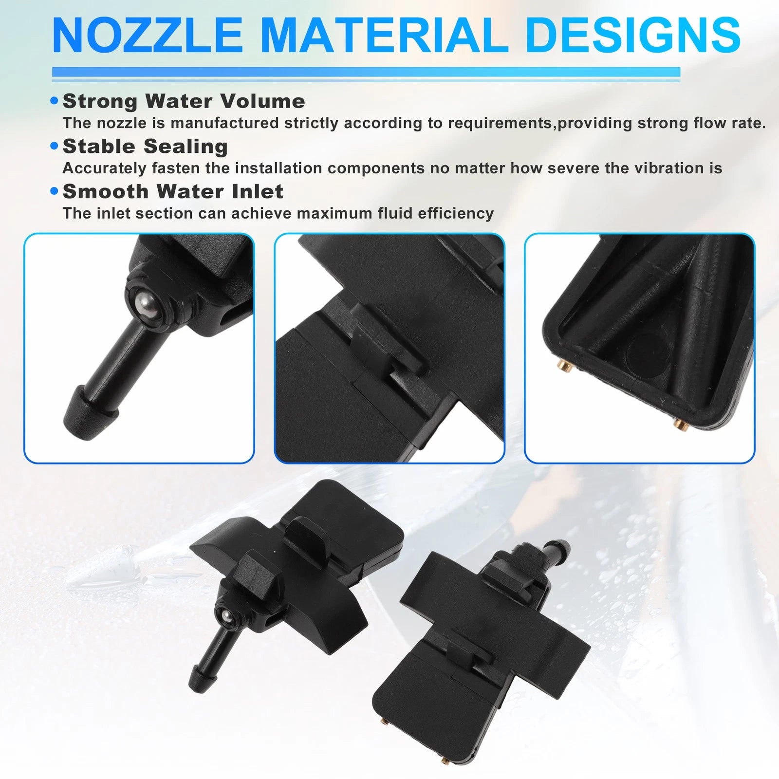 2X Windshield Washer Nozzle for Nissan Micra K12 (2003–2010) No. 28931AX600