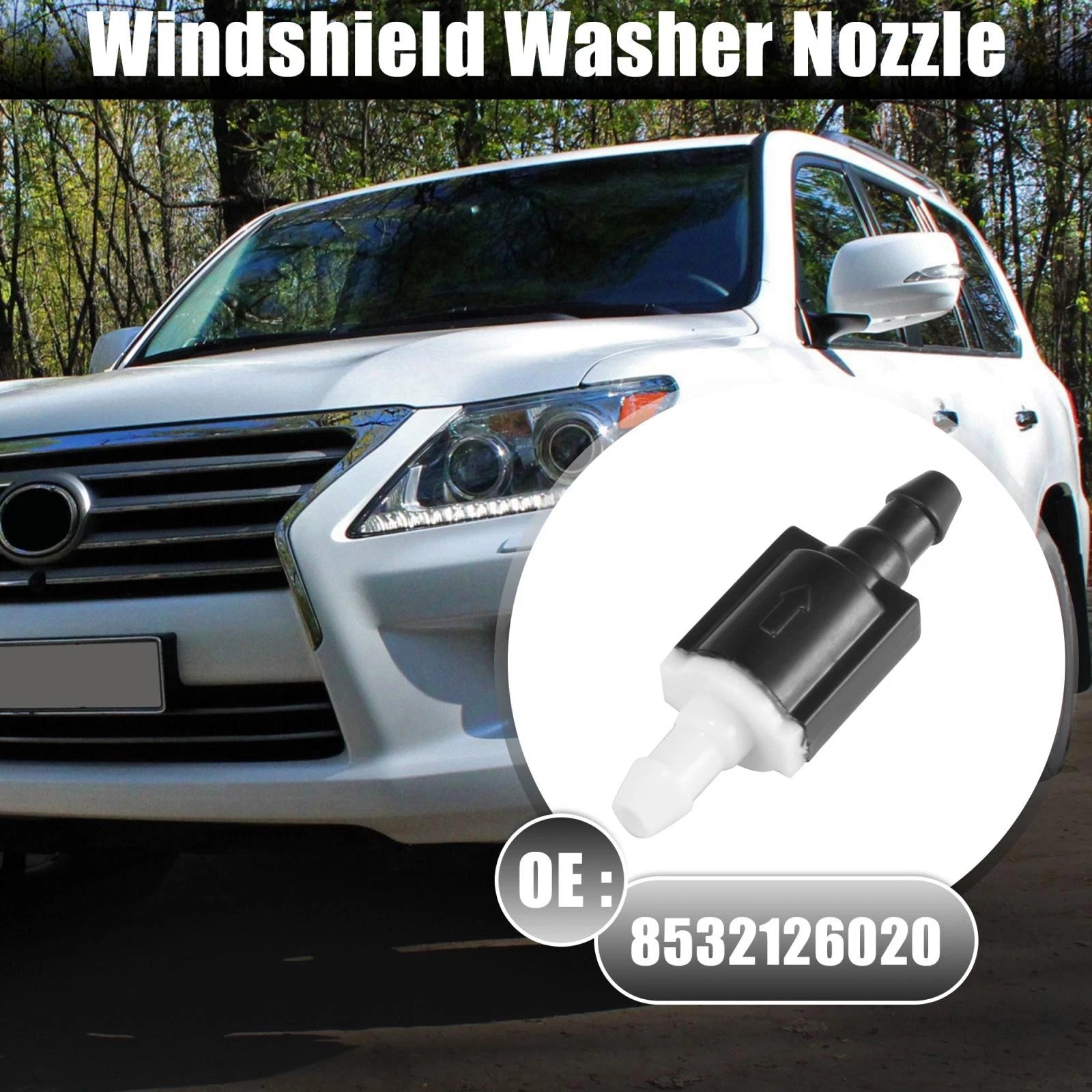 2pcs Wiper Washer Windshield Check Valve 85321-26020 for Toyota Highlander (2001–2007)
