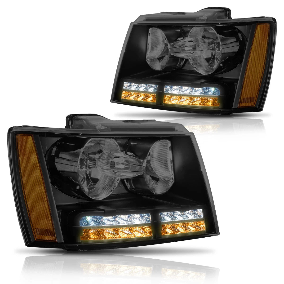 LED DRL + Turn Signal Headlight for Tahoe/Suburban (2007–2014)