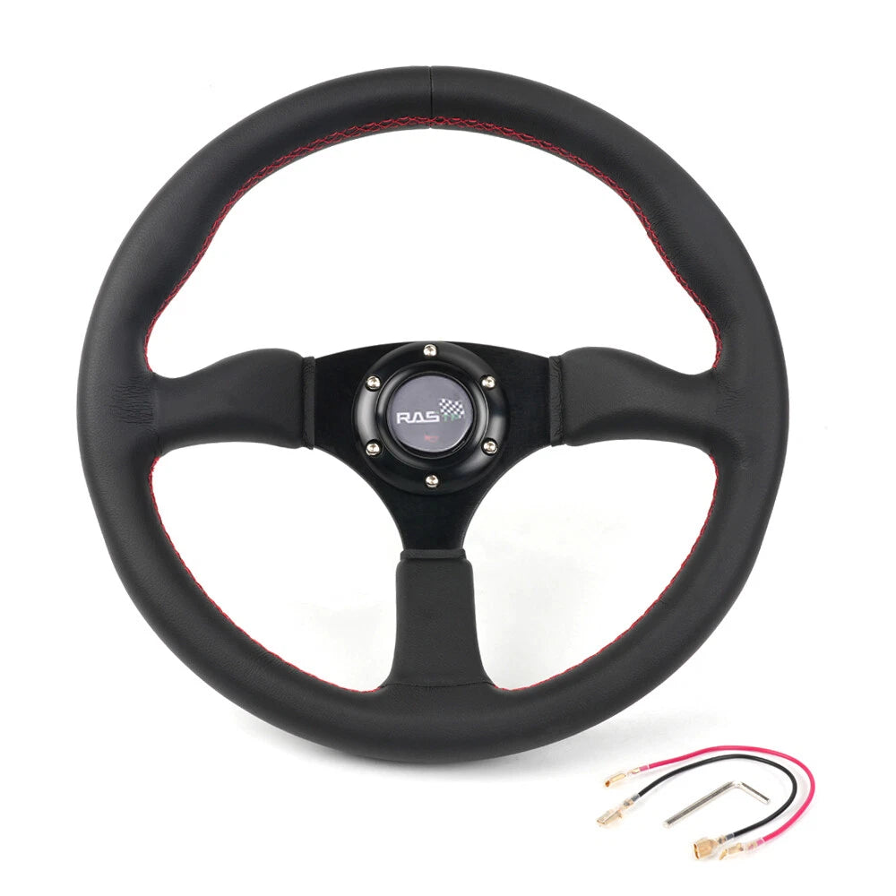 350mm Deep Dish Steering Wheel for Universal Vehicles (6 Bolt)