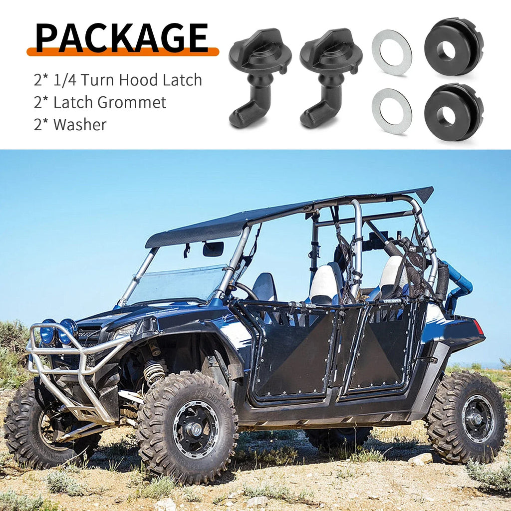 2 x Hood Latch Toggles + Grommets Washers for Polaris RZR S 4 800 (2008–2014)