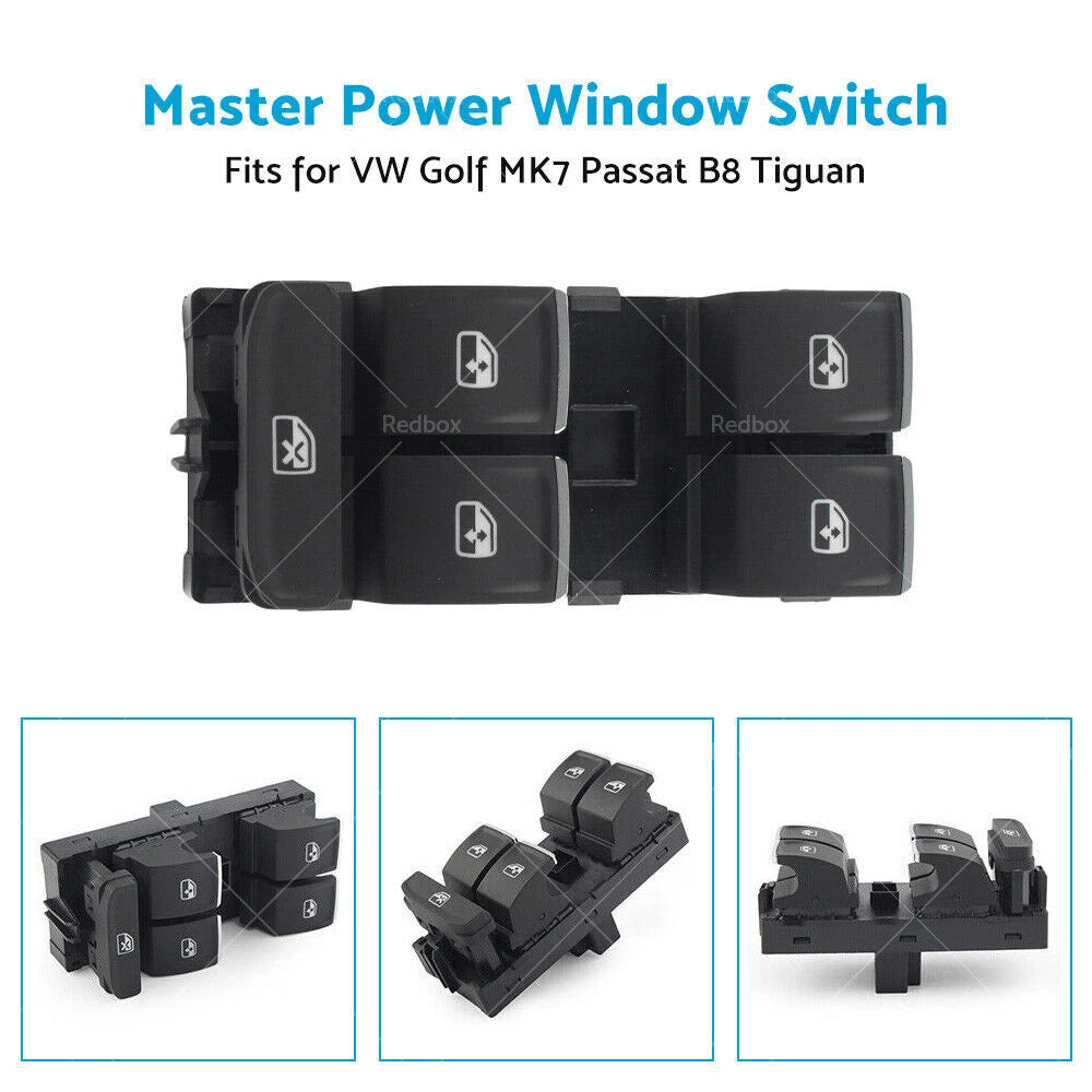 Power Window Control Switch for VW Golf, Passat, Tiguan, Audi A3, Q2 (2010–2023)