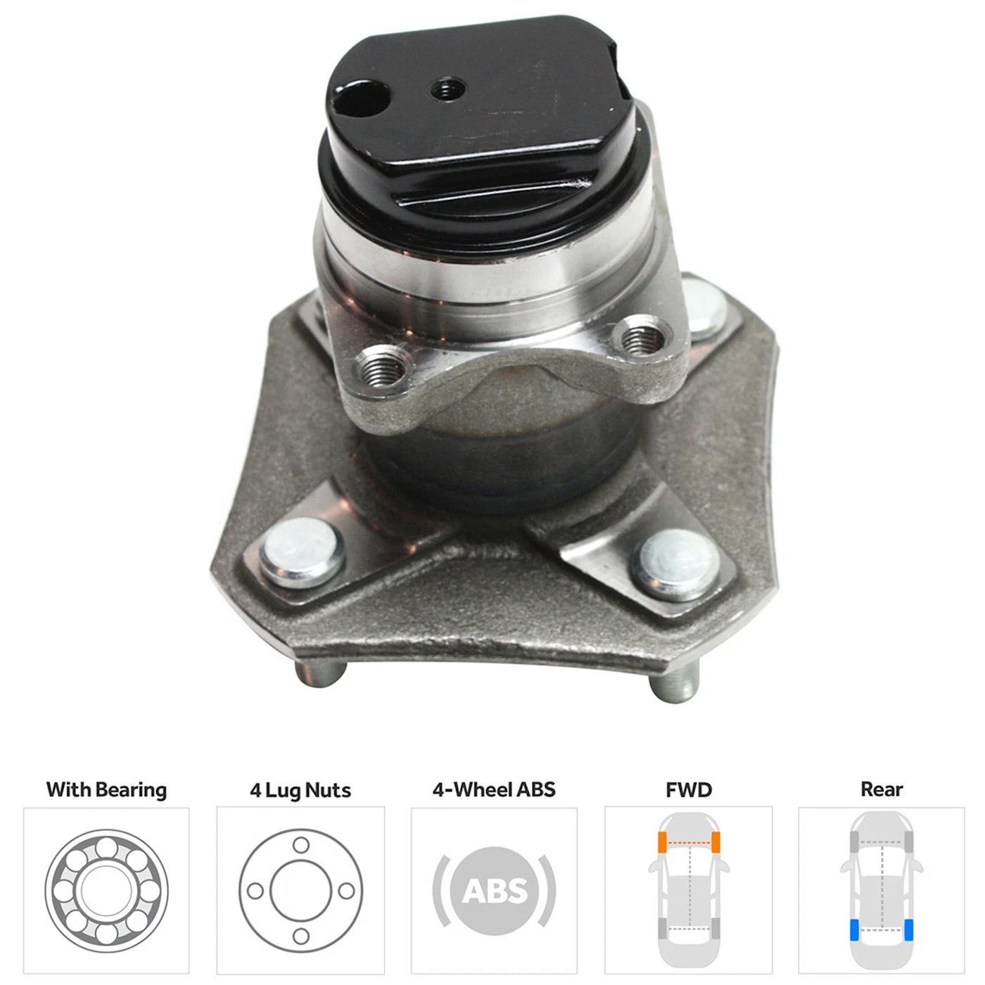 Wheel Hub for Nissan Versa (2007–2012) Rear LH/RH with Bearing 4-Wheel ABS
